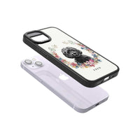 Personalised Black Cockapoo Floral Portrait