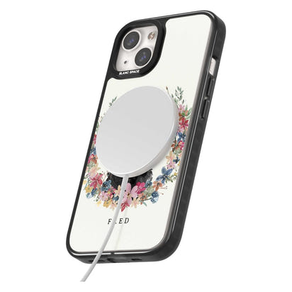 Personalised Black Cockapoo Floral Portrait