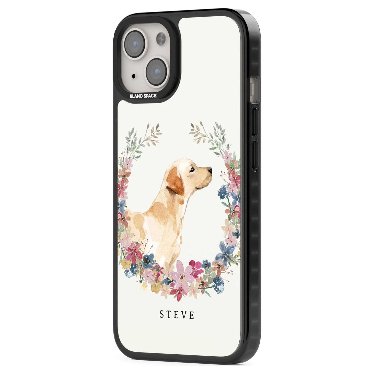 Personalised Yellow Labrador Floral Portrait