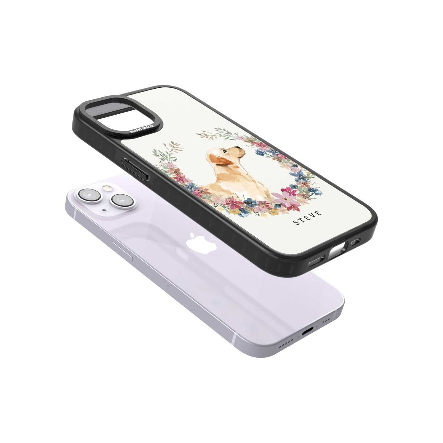 Personalised Yellow Labrador Floral Portrait