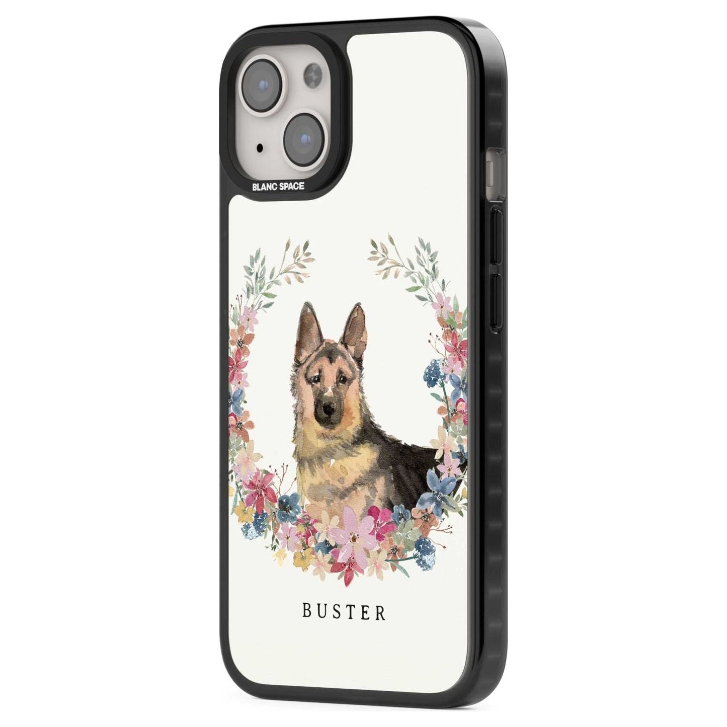 Personalised German Shepherd Floral Portrait