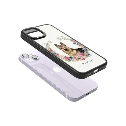 Personalised German Shepherd Floral Portrait