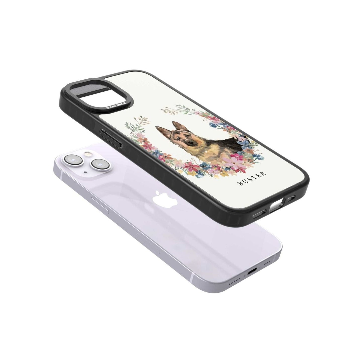 Personalised German Shepherd Floral Portrait