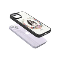 Personalisiertes Blumenporträt eines schwarzen Cocker Spaniels