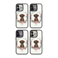 Personalised Chocolate Labrador Floral Portrait