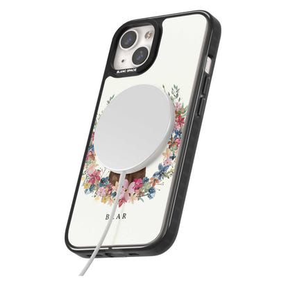 Personalised Chocolate Labrador Floral Portrait