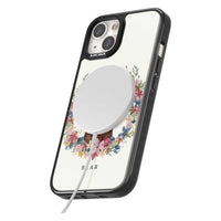 Personalised Chocolate Labrador Floral Portrait