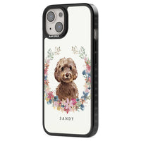 Personalised Brown Cockapoo Floral Portrait