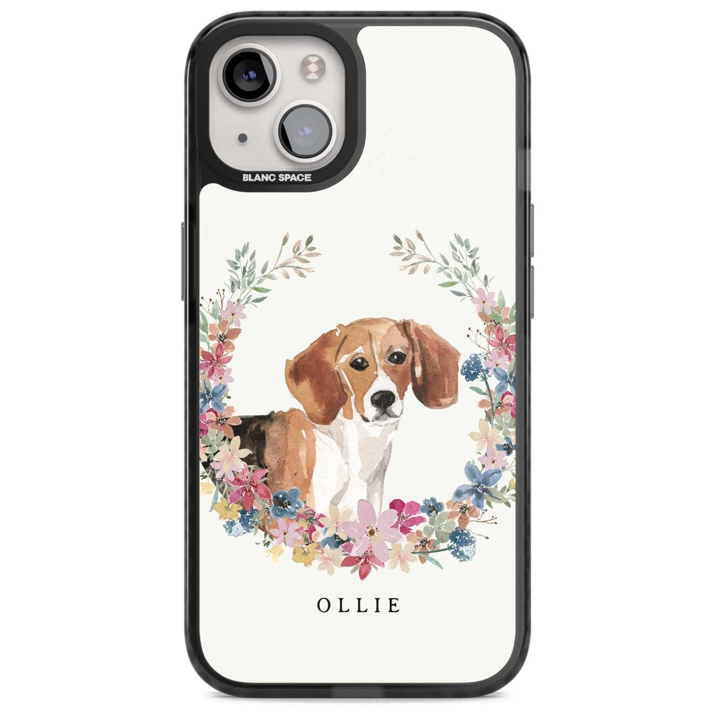 Personalised Beagle Floral Portrait