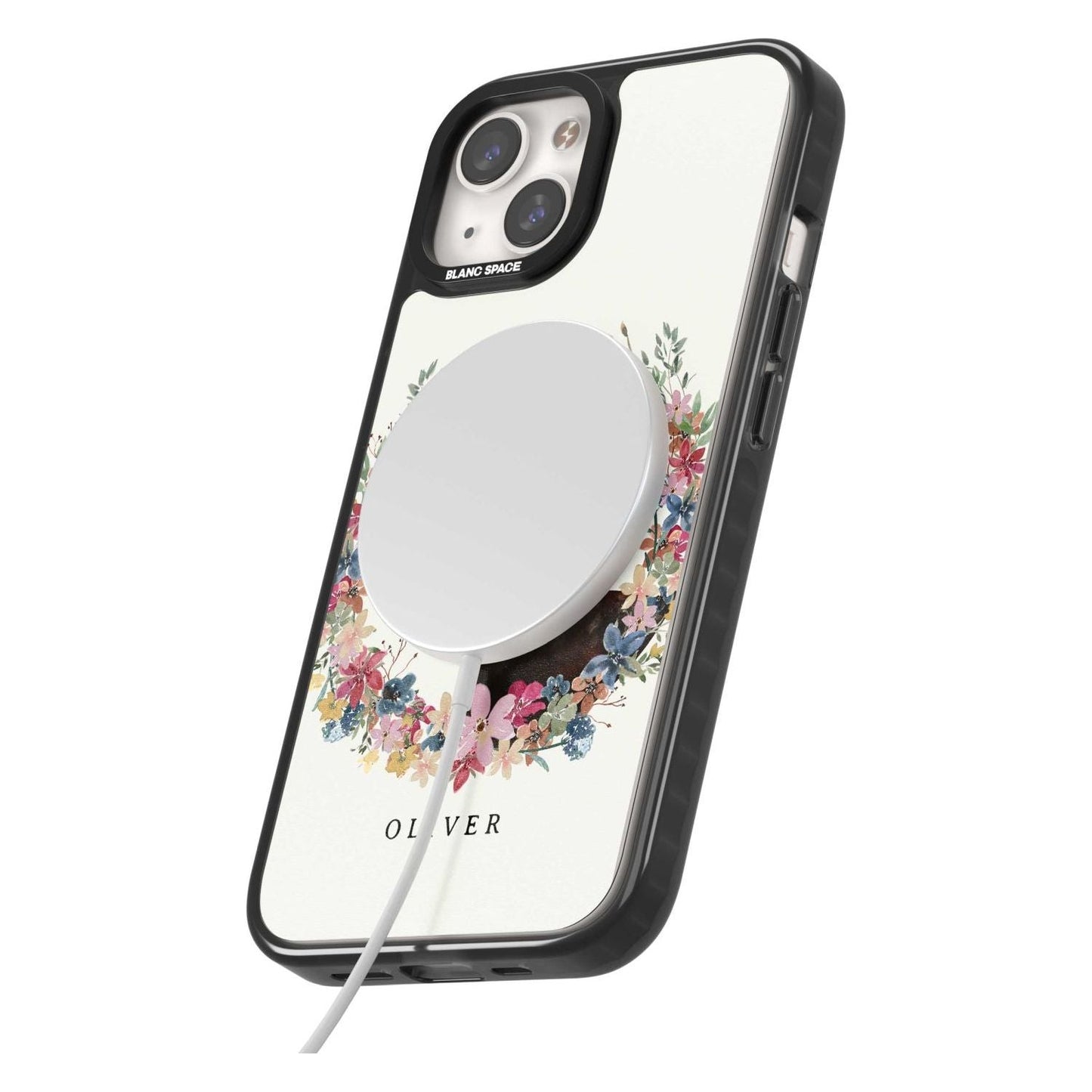 Personalised Black & Tan Dachshund Floral Portrait