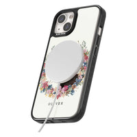 Personalised Black & Tan Dachshund Floral Portrait