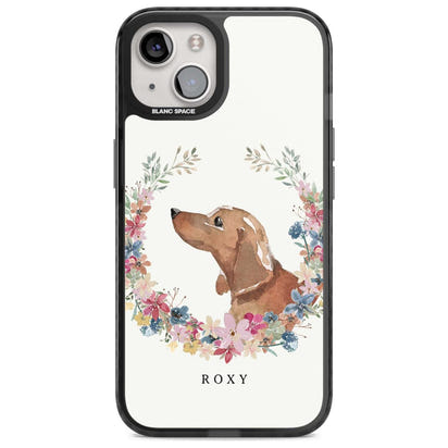 Personalised Tan Dachshund Floral Portrait