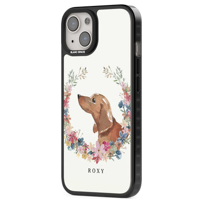 Personalised Tan Dachshund Floral Portrait