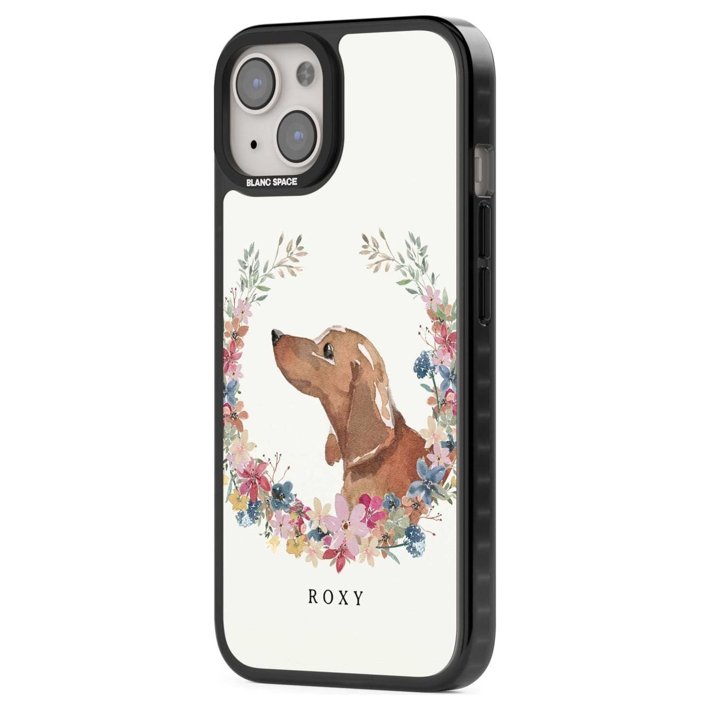 Personalised Tan Dachshund Floral Portrait