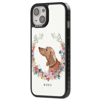 Personalised Tan Dachshund Floral Portrait