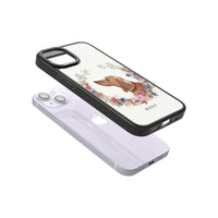 Personalised Tan Dachshund Floral Portrait