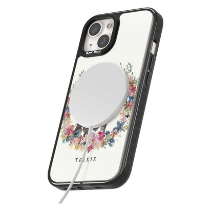 Personalised Watercolor Schnauzer Floral Portrait