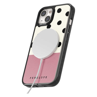 Personalised Pink Border Polka Dot