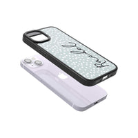 Écriture cursive verticale personnalisée et points