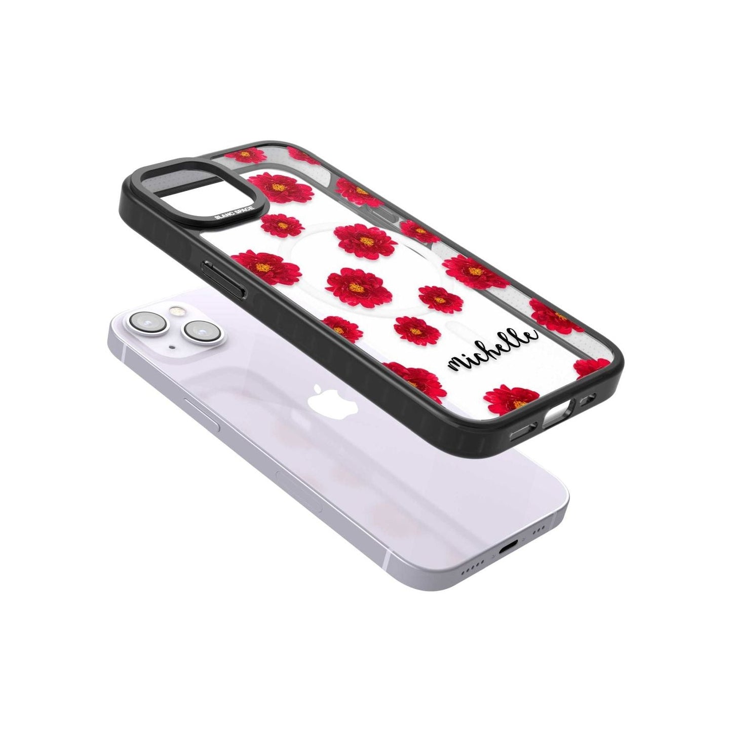 Personalised Red Peonies & Cursive