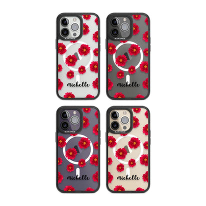 Personalised Red Peonies & Cursive