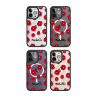 Personalised Red Peonies & Cursive