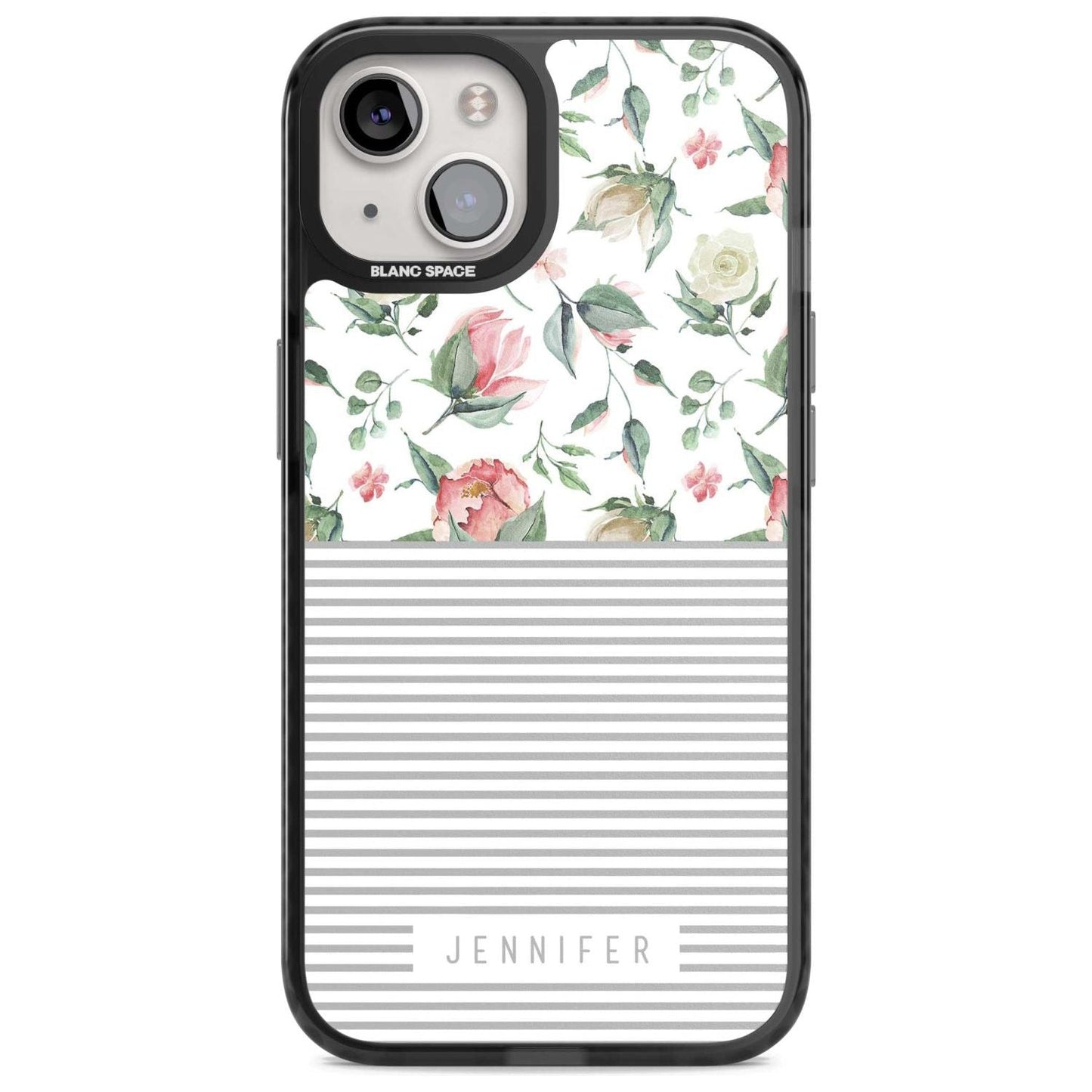 Personalised Light Floral Pattern & Stripes