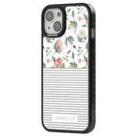 Personalised Light Floral Pattern & Stripes