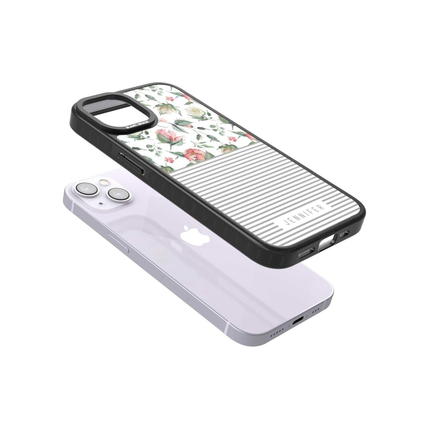 Personalised Light Floral Pattern & Stripes