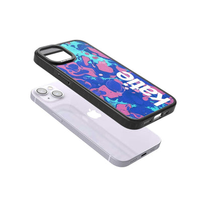 Personalisiertes marineblau-türkisfarbenes Marmor-Design