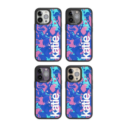 Personalisiertes marineblau-türkisfarbenes Marmor-Design