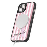 Personalised Pink Stripes & Monogram