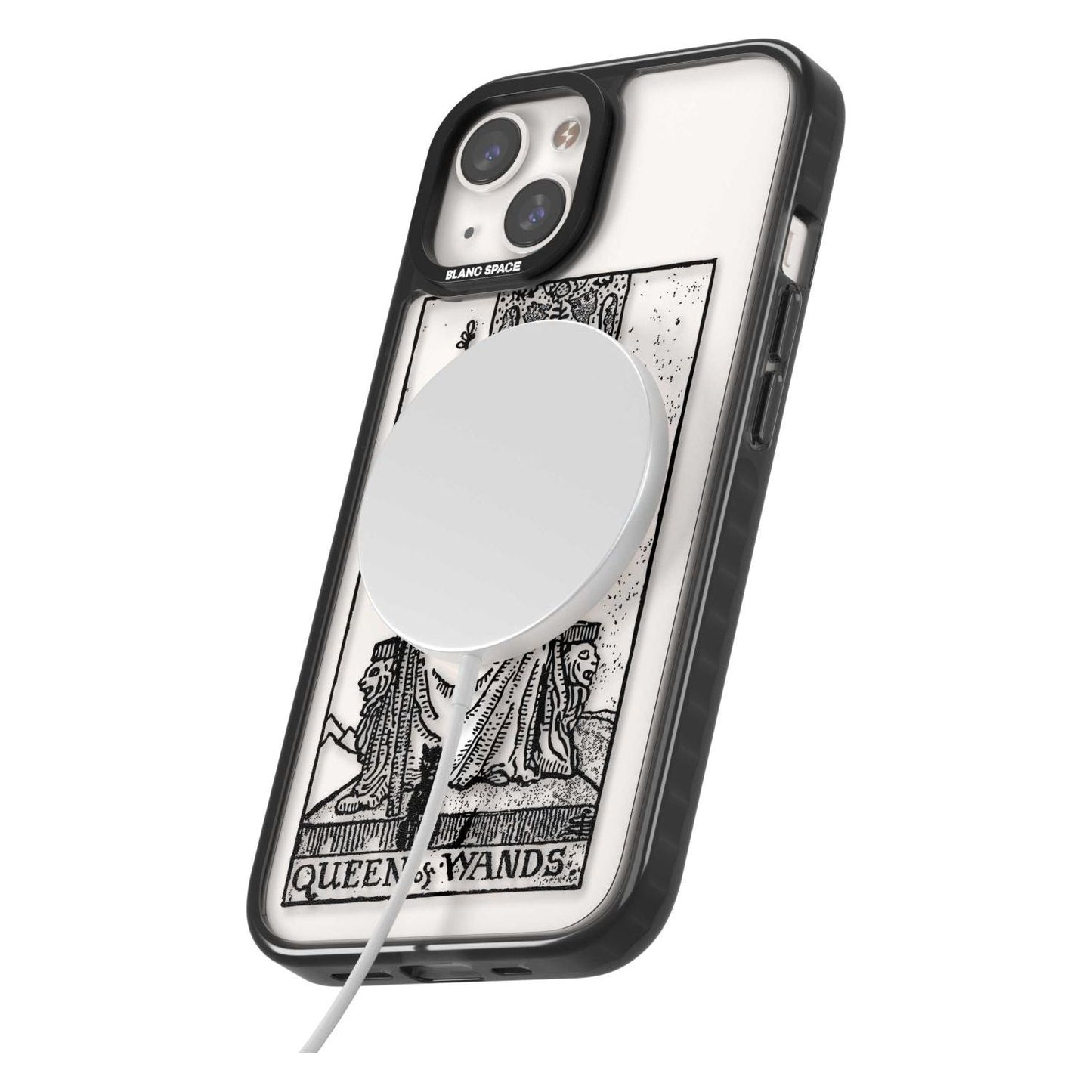 Personalisierte Tarotkarte „Königin der Stäbe“ (transparent)