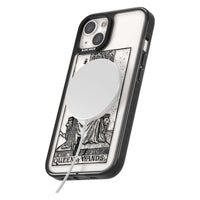 Personalisierte Tarotkarte „Königin der Stäbe“ (transparent)