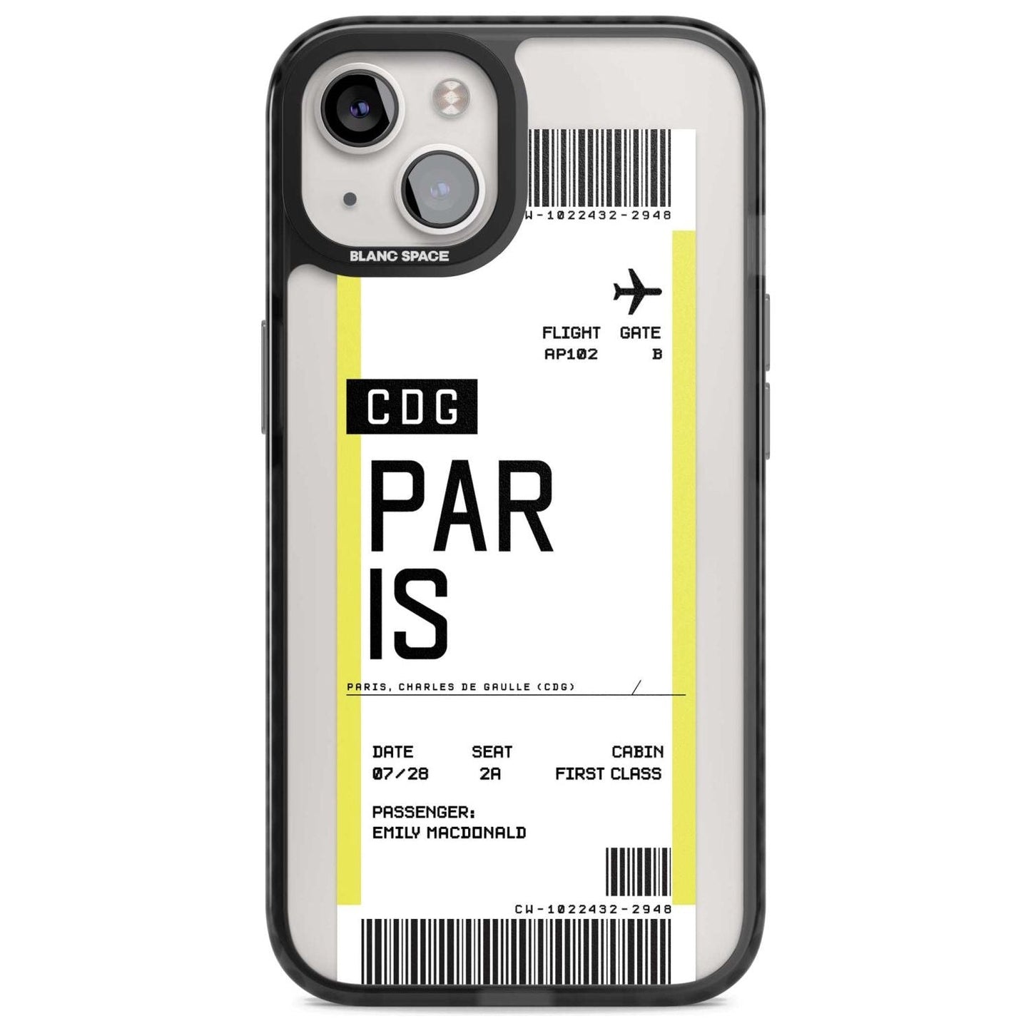 Personalised Paris Boarding Pass