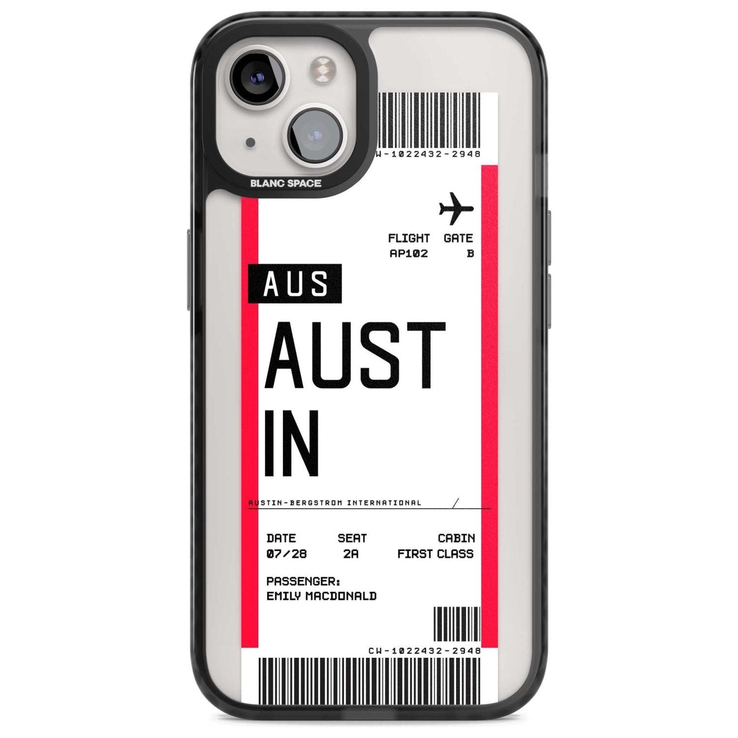 Personalised Austin Boarding Pass