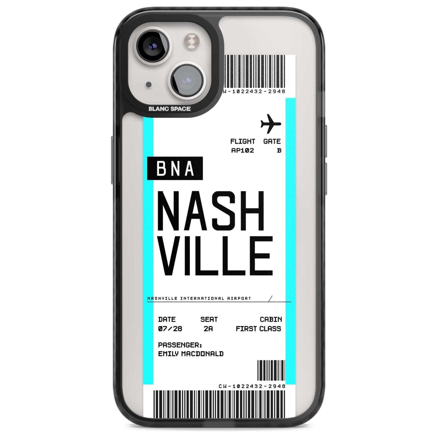 Carte d'embarquement personnalisée pour Nashville