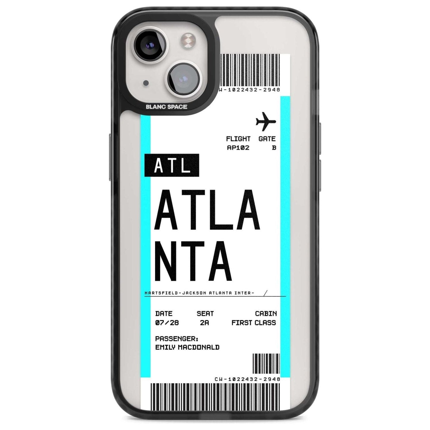 Personalisierte Atlanta-Bordkarte