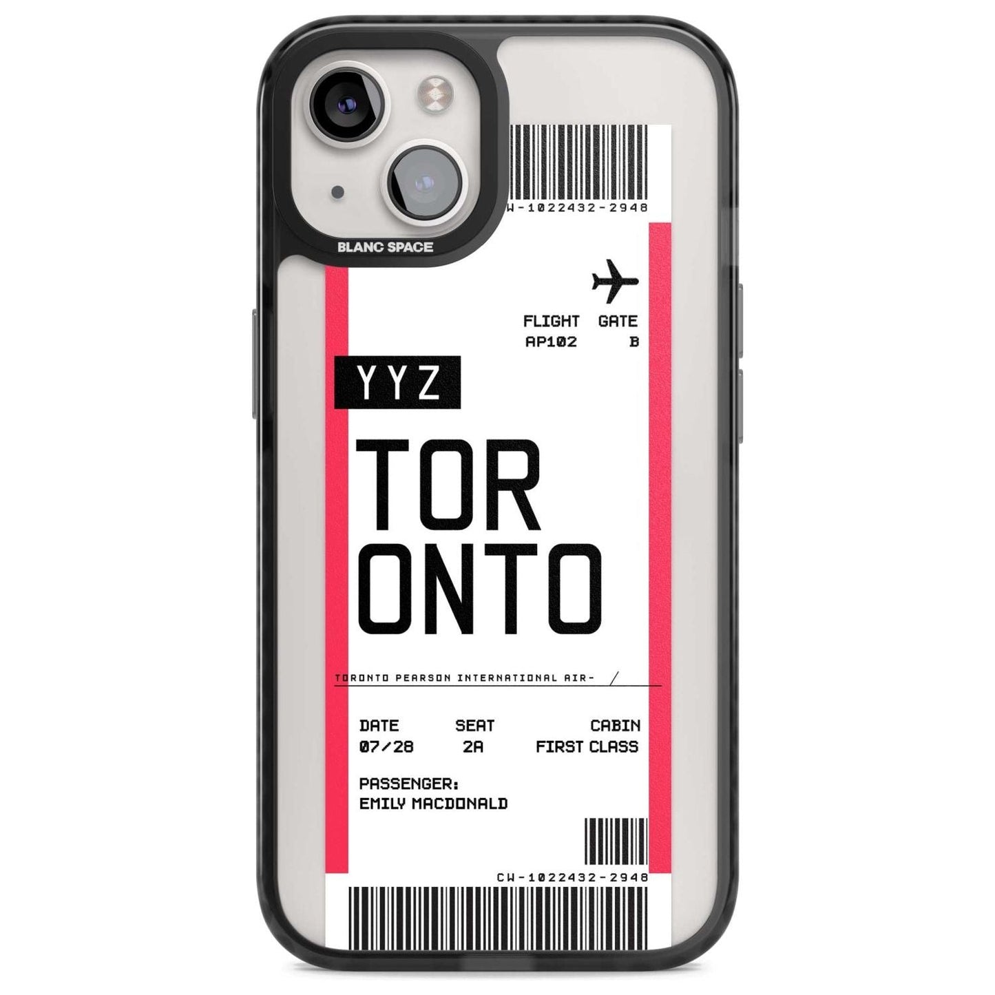 Personalised Toronto Boarding Pass