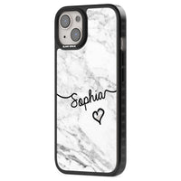 Personalised White Marble Heart