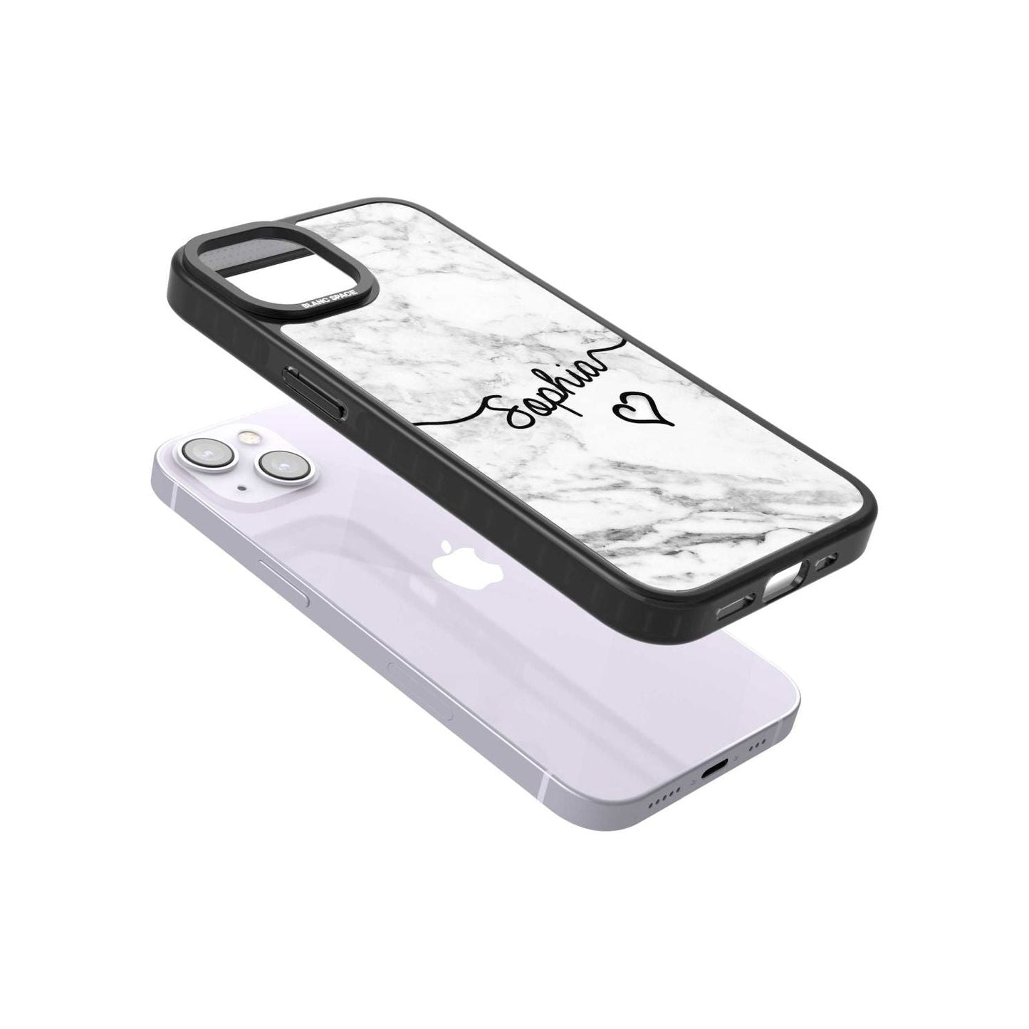 Personalised White Marble Heart