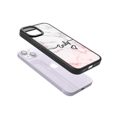 Personalised Pink Fade Marble Heart