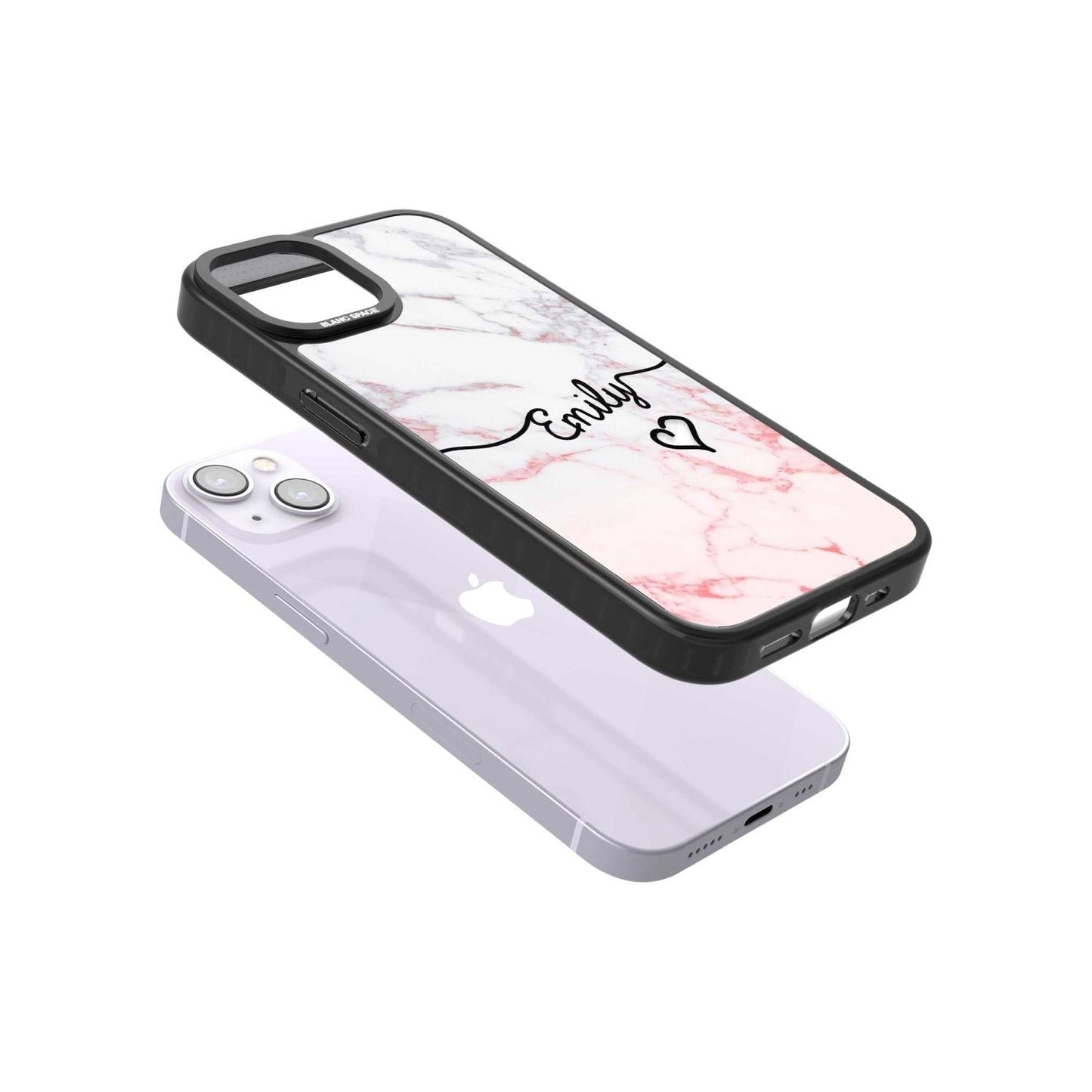 Personalised Pink Fade Marble Heart