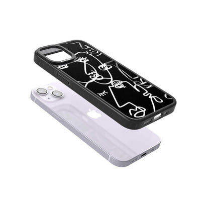 Abstract Line Art Clear Black