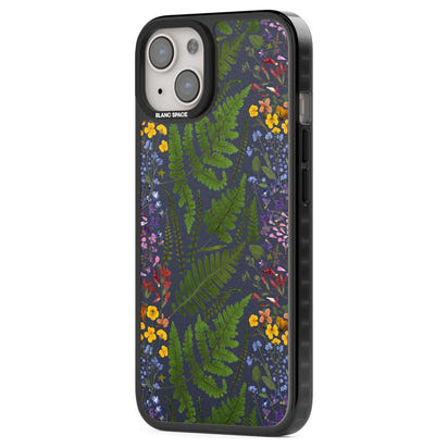 Busy Floral And Fern Design Navy