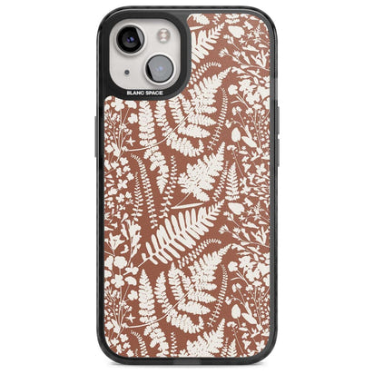 Fleurs sauvages et fougères sur terre cuite