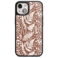 Fleurs sauvages et fougères sur terre cuite