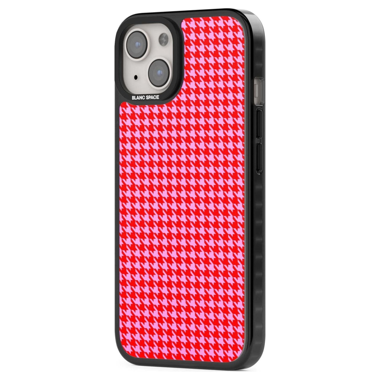 Pied-de-poule rose fluo et rouge