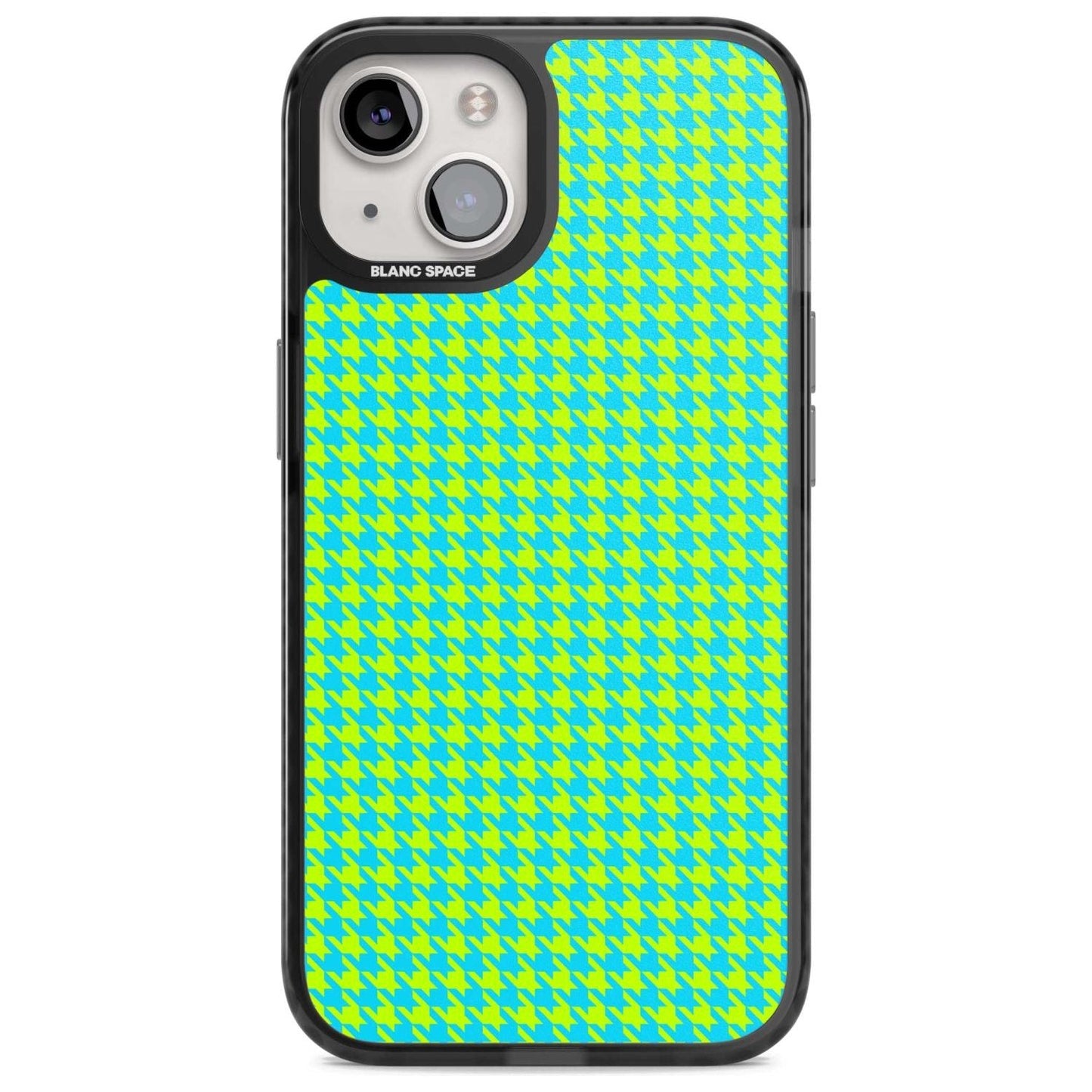 Neon Lime & Turquoise Houndstooth