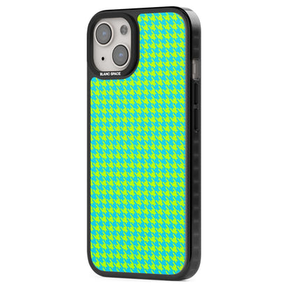 Neon Lime & Turquoise Houndstooth